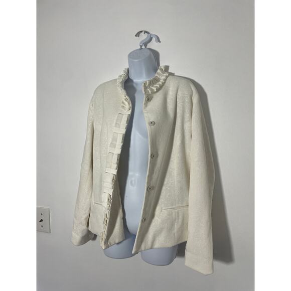chicos fall cardigan jacket ivory size 2 | large - Picture 3 of 7
